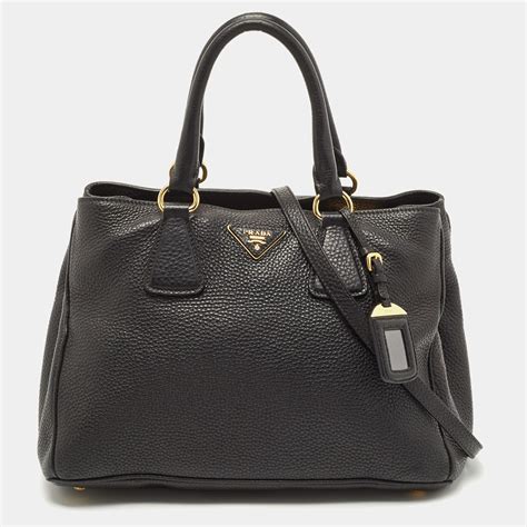 besace prada vitello|PRADA Vitello Daino Tote Black 1523194 .